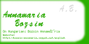 annamaria bozsin business card